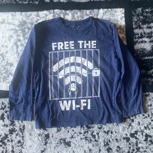 Kids Graphic Tee Size M Navy Blue